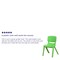 Flash Furniture Green Plastic Stackable School Chair with 12'' Seat Height, PK4 4-YU-YCX4-001-GREEN-GG - alternate 9